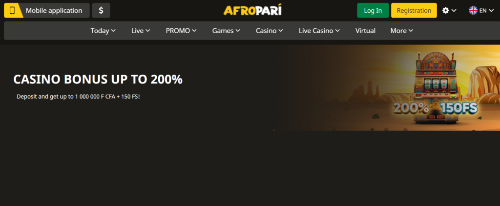 Le bonus du casino disponible avec le code bonus AfroPari en ligne